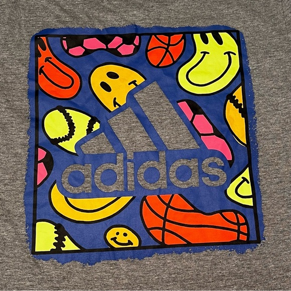 NWT Adidas Kids L (14/16) Heather Gray Crewneck Tee - Picture 7 of 10
